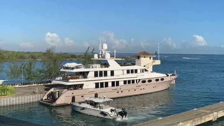Yacht and tender at Ocean World Marina