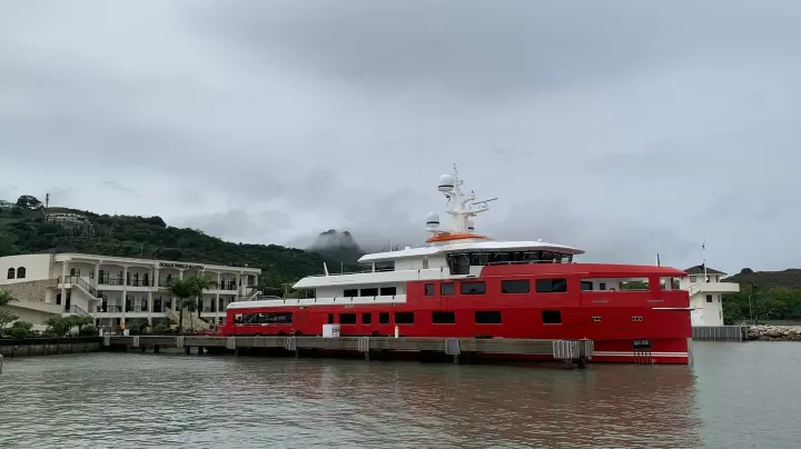 Superyacht docked at Ocean World Marina