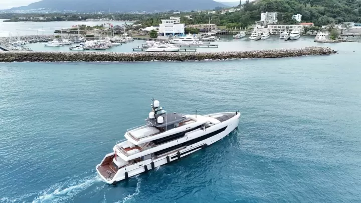 Yacht underway near Ocean World Marina