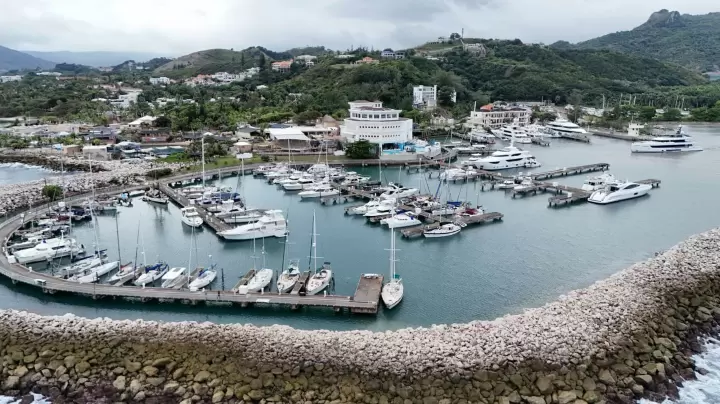 Aerial overview of Ocean World Marina